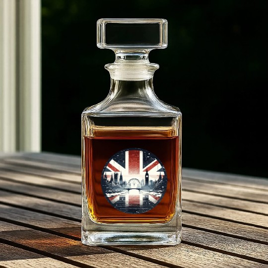 Winter London Travel Vintage Logo Whiskey Decanters