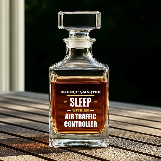 Wakeup Smarter Sleep WIth Air Traffic Controller Whiskey Decanters