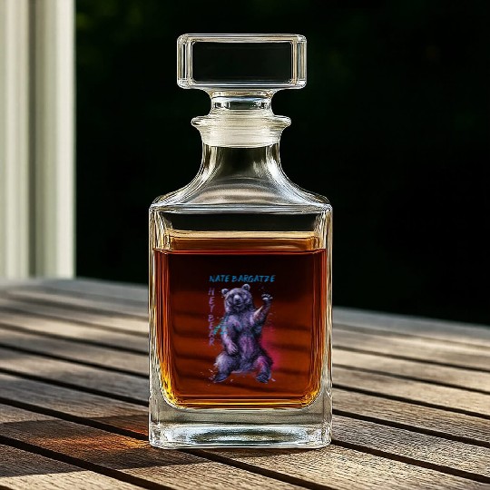 Hey Bear Painting Whiskey Decanters