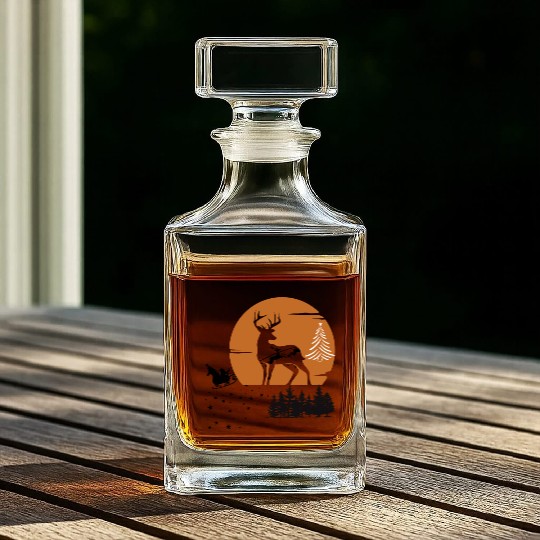 The Reindeer Merry Christmas DESIGN Whiskey Decanters