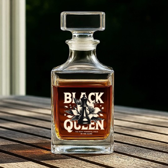 Black Queen The Most Powerful Chess African USA Whiskey Decanters