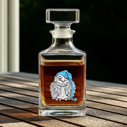 Owl in Nightcap Whiskey Decanters