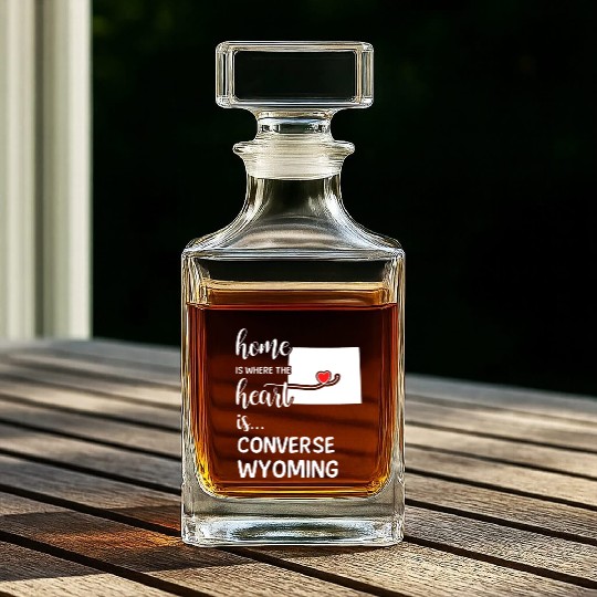 Converse County Wyoming Is Where My Heart IsGift Whiskey Decanters