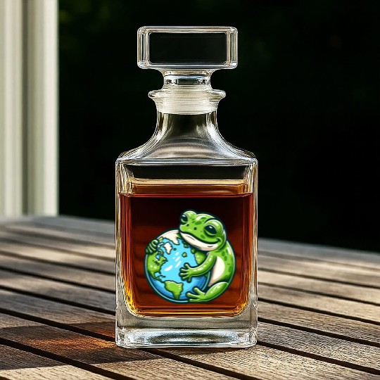 Frog Embracing Earth: Earth Day Whiskey Decanters