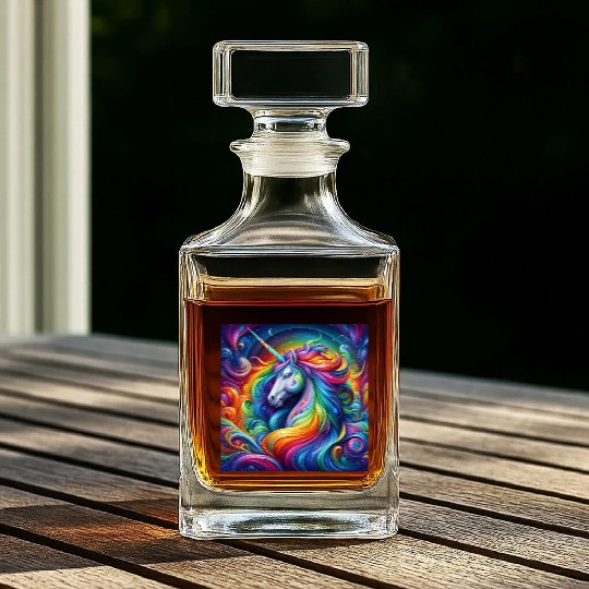Unicorn rainbow Whiskey Decanters