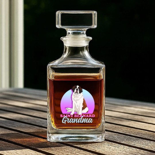 St. Bernhard Dog Saint Bernard Grandma Whiskey Decanters