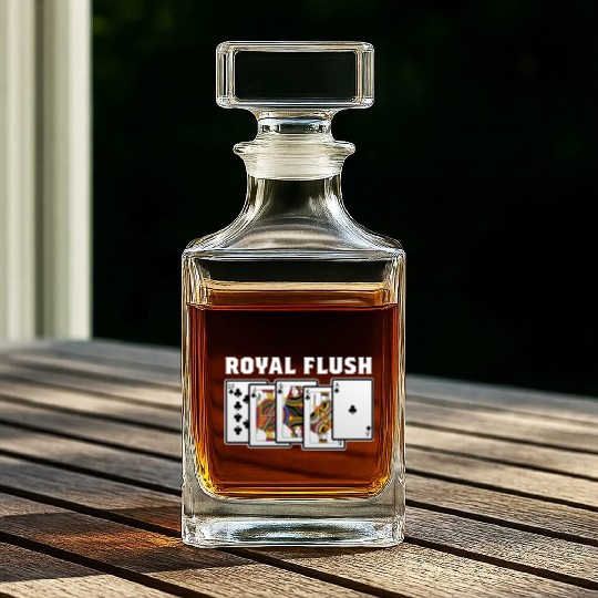 Royal Flush Gambler Or Card Player Gift Whiskey Decanters