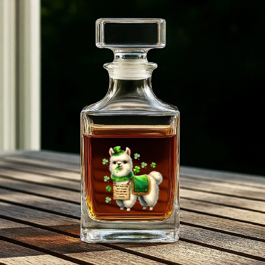 Irish LLAMA lucky charm Whiskey Decanters