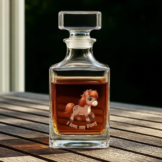 I Love my pony comic Whiskey Decanters
