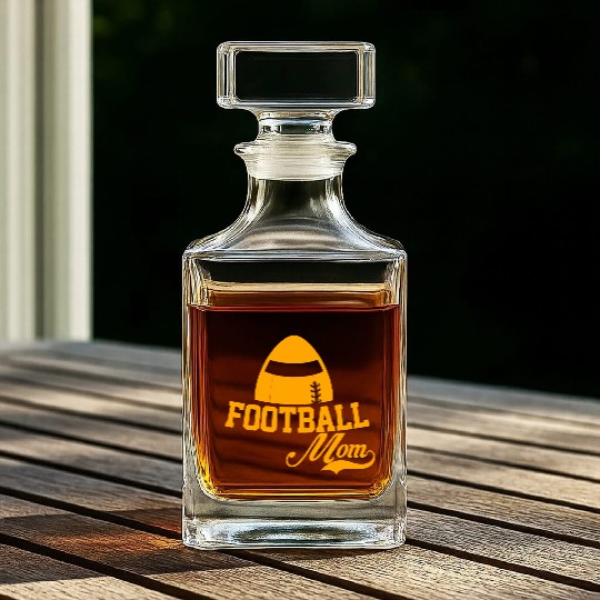 Orange Ball Football Mom Passion Is Gift Cool Best Whiskey Decanters