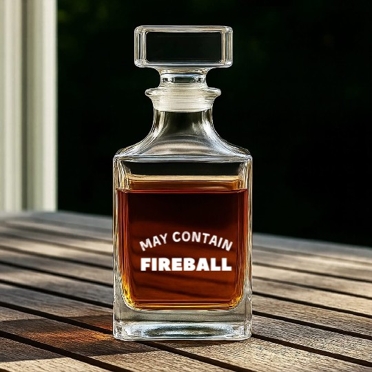 May Contain Fireball vintage Drinker Whiskey Decanters