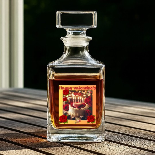 Quadruple Hearts of Love: A Valentine's Day. Whiskey Decanters