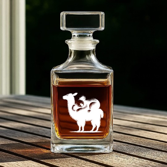 Cuddly Llama With A Chilling Koala On Its Back Whiskey Decanters