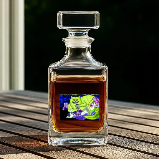 Alice in Picnic land Black (Light Version) Whiskey Decanters