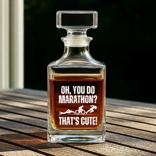 Triathlon Swim Bike Run - Swimmer Cyclist Runner Whiskey Decanters