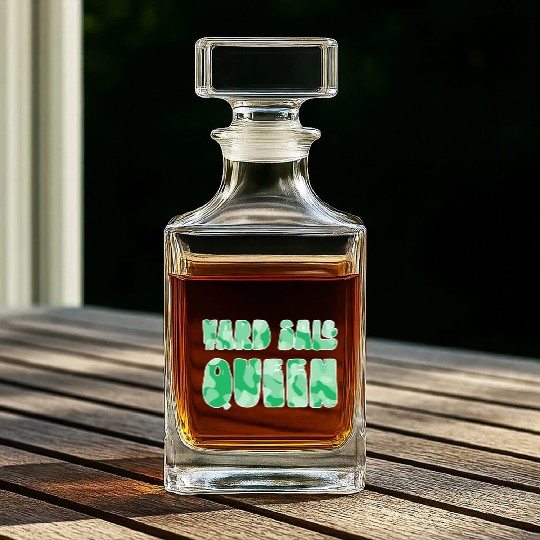 Yard Sale Queen green camo Whiskey Decanters