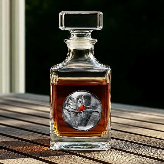 Life in a Bubble Collection -Contrasting Cardinal Whiskey Decanters