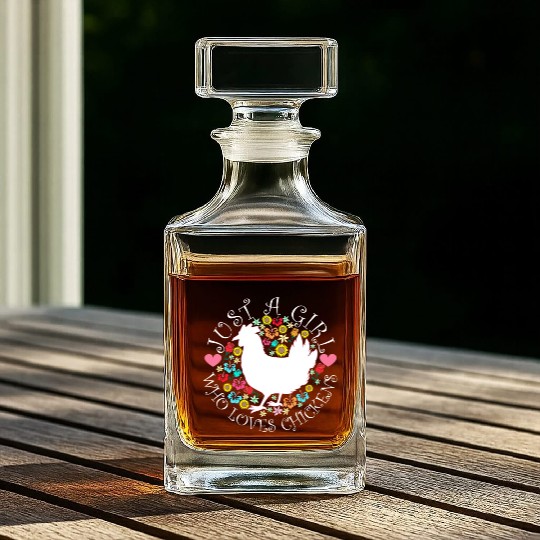 JUST A GIRL WHO LOVES CHICKENS Whiskey Decanters