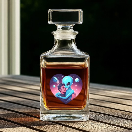 Heartwarming Embrace: Human and Alien Whiskey Decanters