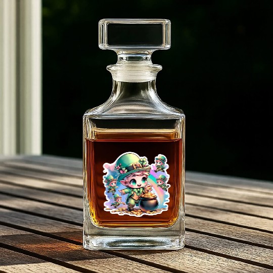 Saint Patrick's Day Chibi Leprechauns Whiskey Decanters