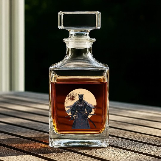 Anime Panther Warrior Samurai katana Whiskey Decanters