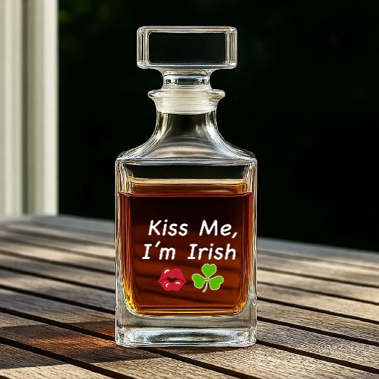 St Patricks Kiss Me I'm Irish Trendy Baby Whiskey Decanters, Y2k