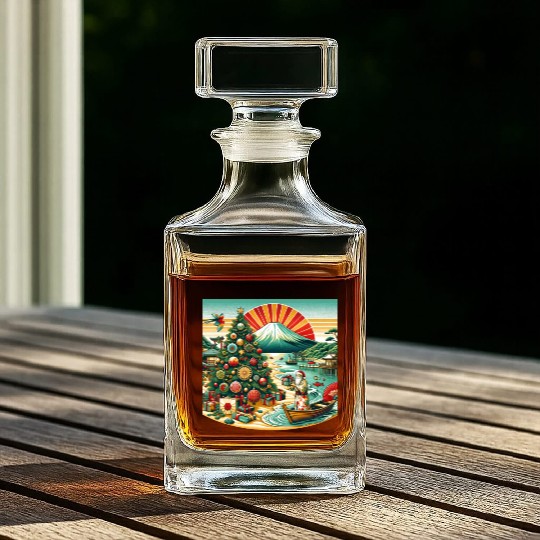 Japanese Style Christmas in July Whiskey Decanters