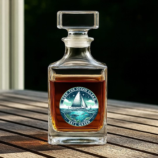Keep the Ocean Clean Sail Green Whiskey Decanters