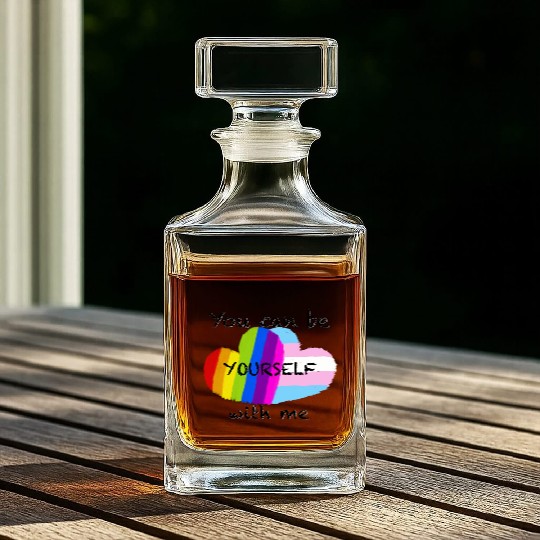 Pride hearts - You can be yourself with me Whiskey Decanters
