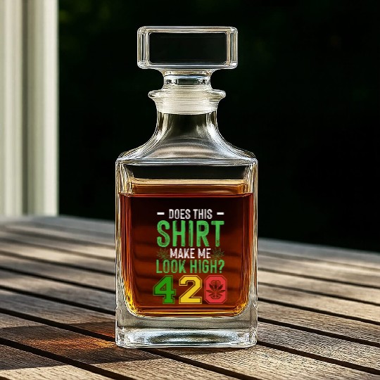 Uproarious 420 Good Herb Weed Marijuana Design Whiskey Decanters
