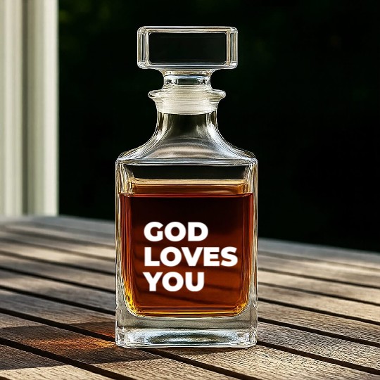 god loves you Whiskey Decanters