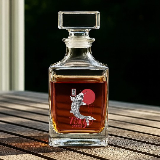 koi fish tokyo japan anime japanese Whiskey Decanters
