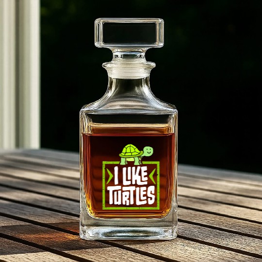 I Like Turtles Cute Tortoise Love Turtle Lover Whiskey Decanters