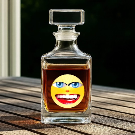 Smile Face Have a Nice Day Promote Happiness Joy Whiskey Decanters