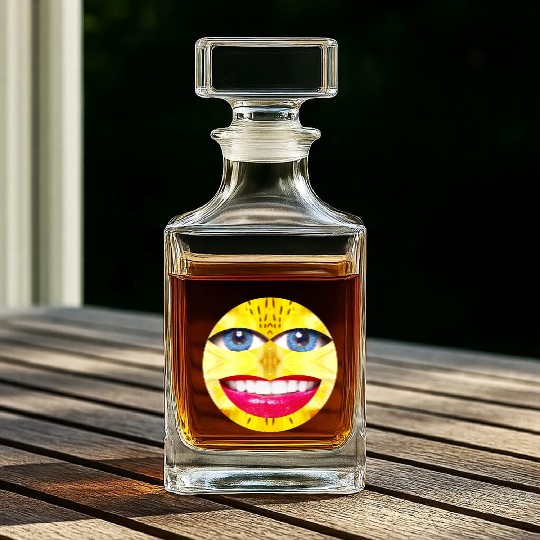 Smile Face Have a Nice Day Promote Happiness Joy Whiskey Decanters