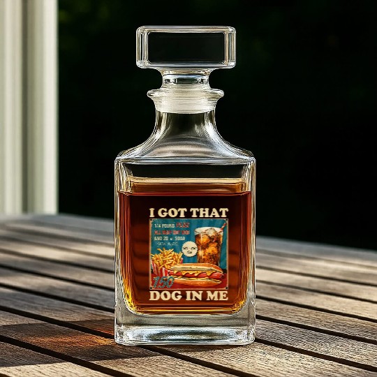 I Got That Dog In Me, Funny Hot Dogs Combo 4th Whiskey Decanters