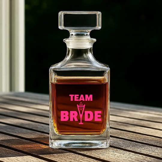 Team Bride Bubbly (Hen Night Bachelorette Party P) Whiskey Decanters