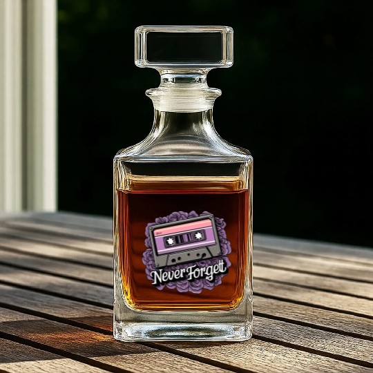 A cassette tape colored with roses 11 Whiskey Decanters