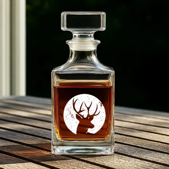Stag deer face creative minimal design Whiskey Decanters