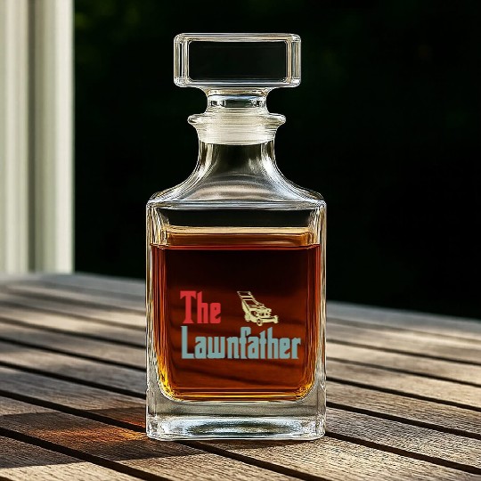 Lawn Mowing Lawnfather Father's Day Funny Whiskey Decanters