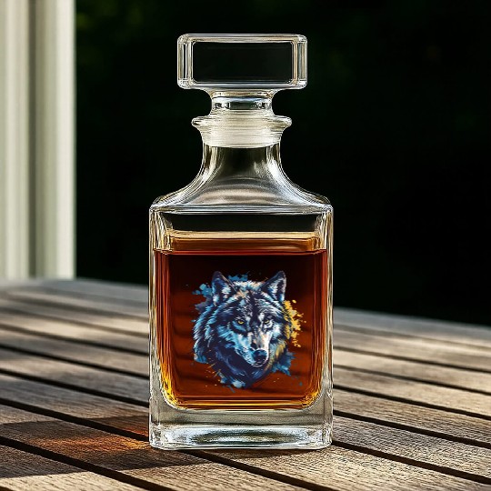 Alpha Wolf Paint Splash Whiskey Decanters