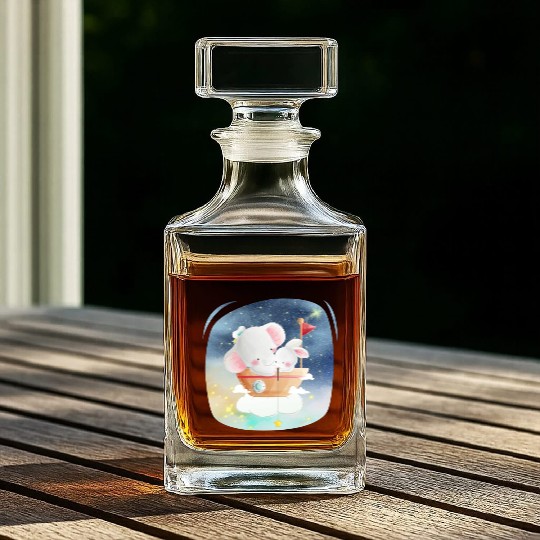 Sailing Elephant and Rabbit Using Boat Fishing Whiskey Decanters