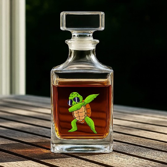 Dabbing Sea Turtle Animal Lover Save The Turtles Whiskey Decanters