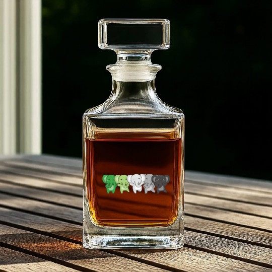 Aromantik Flag Pride Lgbtq Cute Elephant Whiskey Decanters