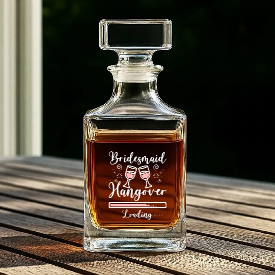 Team Bride Bridesmaid Hangover Loading Whiskey Decanters