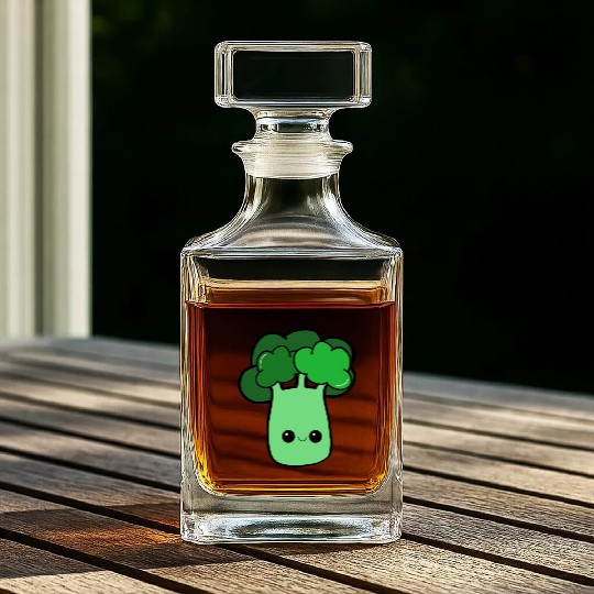 Cute Loves Broccoli Veggie Gardening Adult Kids To Whiskey Decanters