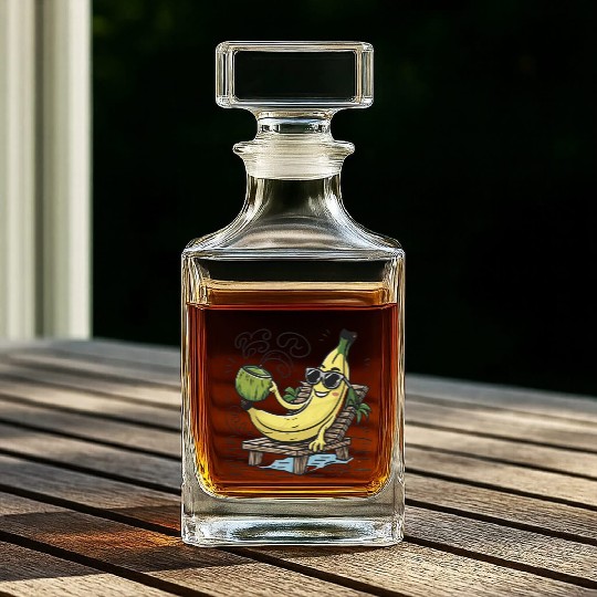 Tropical Paradise: Tranquil Beach Sunset Whiskey Decanters