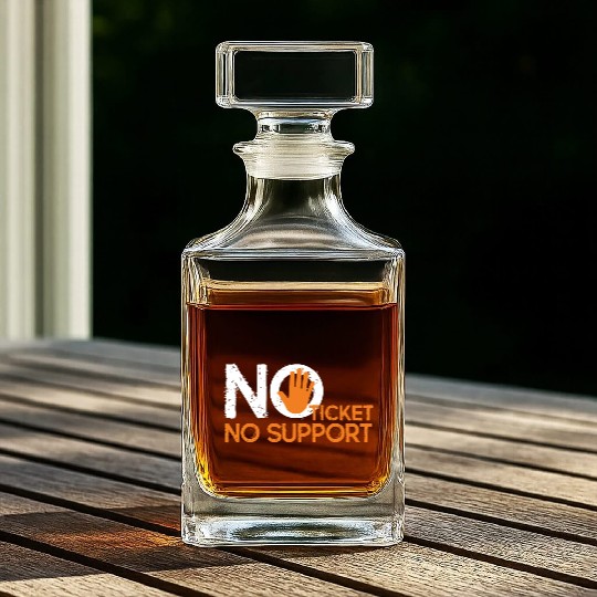 No Ticket No Support Work Job IT Admin Whiskey Decanters
