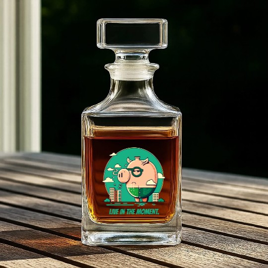 Live in the Moment Pig Whiskey Decanters