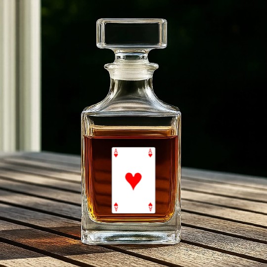 Hearts Playing Card Whiskey Decanters